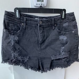 Black distressed Mosimo Black Jean Shorts